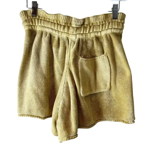 Free People Summertime Blues Knit Shorts Gold Size M - Picture 7 of 7